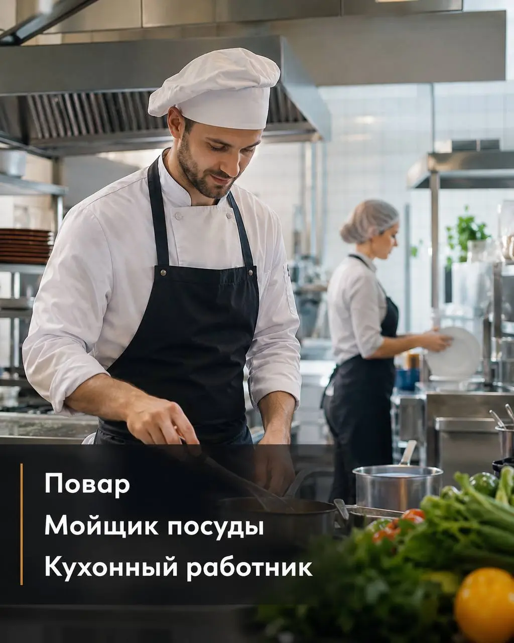 1️⃣ПОВАР - от 3300₽/смена
2️⃣МОЙЩИК ПОСУДЫ - от 2300₽/смена
3️⃣УБОРЩИК - от 2300₽/смена
4️⃣КУХОННЫЙ РАБОТНИК - от 2300₽/смена
Крупный оператор питания
• Москва
• Рестораны/Кафе
• +79361366569
Полное о... | Сетка — социальная сеть от hh.ru
