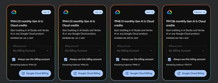 Google раздаёт бесплатные бабульки :)
Если у вас подписка Google AI Pro или Ultra, каждый месяц вам начисляют бесплатные кредиты Google Cloud — и большинство об этом даже не знает | Сетка — социальная сеть от hh.ru
