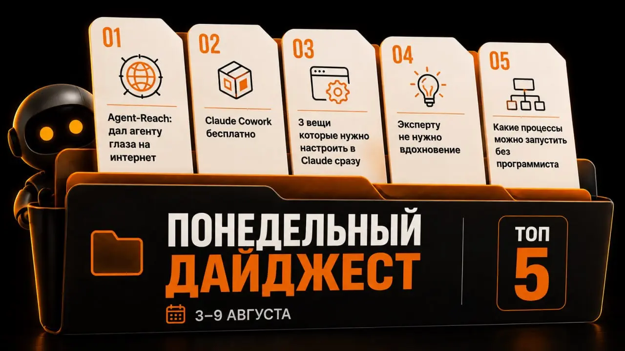 Понедельный дайджест · 3–9 августа
Лучшие посты прошлой недели на случай, если что-то пропустил
1️⃣ Дал агенту глаза на интернет: как Agent-Reach убирает ручной мониторинг
Агенты не могут попасть на с... | Сетка — социальная сеть от hh.ru