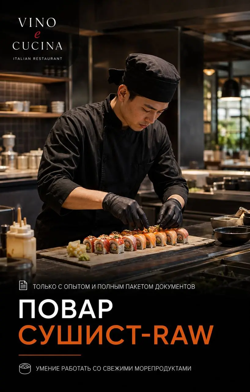ПОВАР СУШИСТ-RAW
От 5 500₽/смена
VINO e CUCINA
• Москва, м. Хорошево, Мнёвники, Шелепиха, Москва сити, Тестовская
• Рестораны/Кафе
• +79162387570
Полное описание вакансии размещено в Телеграм и Макс | Сетка — социальная сеть от hh.ru