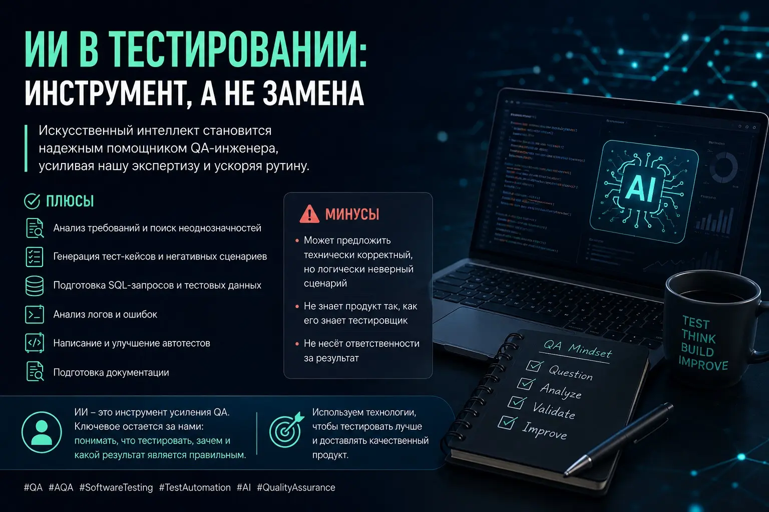 ИИ в тестировании: инструмент, а не замена специалисту | Сетка — социальная сеть от hh.ru