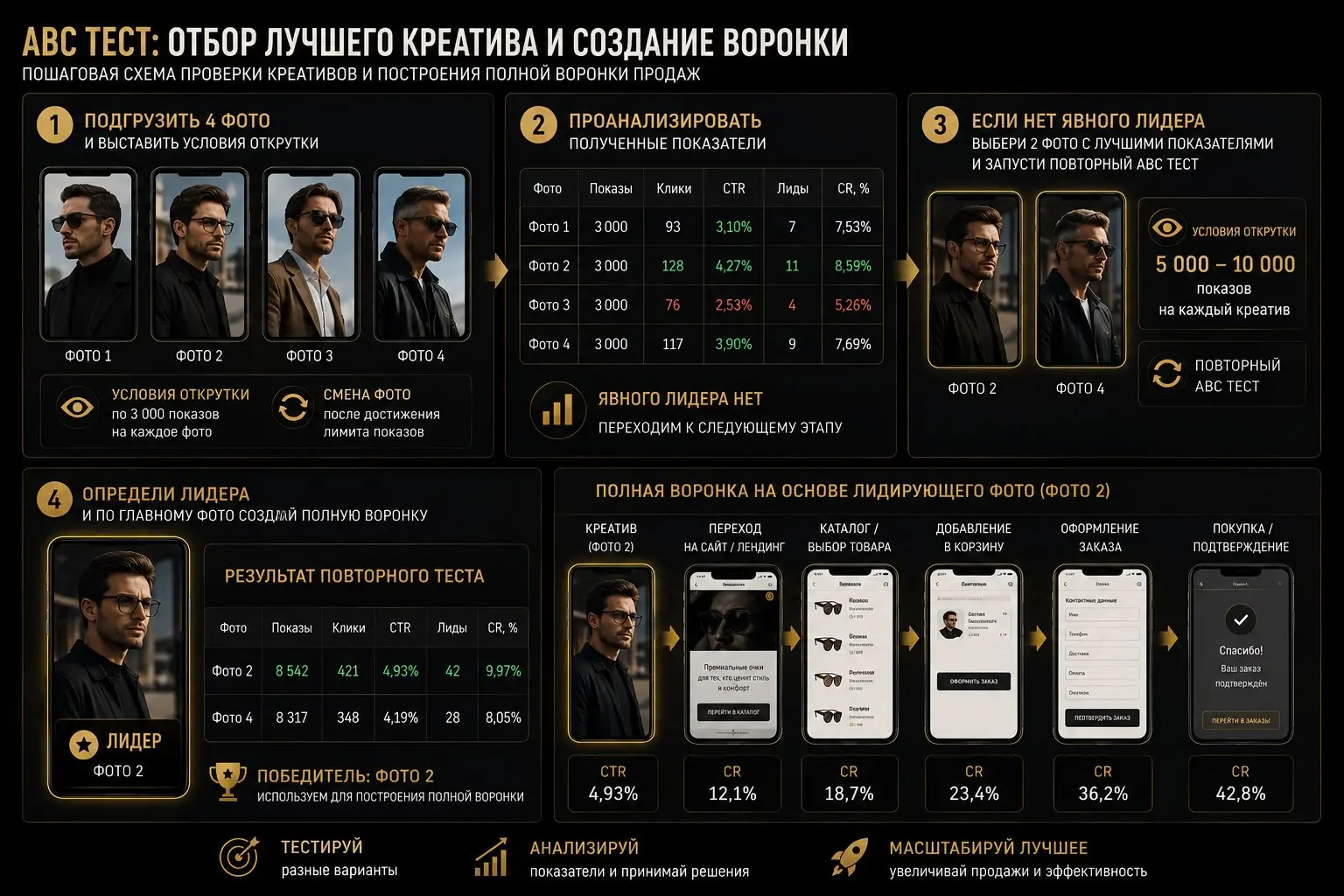 Как я тестирую главное фото на WB, чтобы поднять CTR 📸
А/B-тест — не про красоту, а про цифры. Делюсь своей схемой:
➡ Загружаю 3–4 варианта фото и запускаю тест (в «Джеме» или стороннем сервисе) | Сетка — социальная сеть от hh.ru
