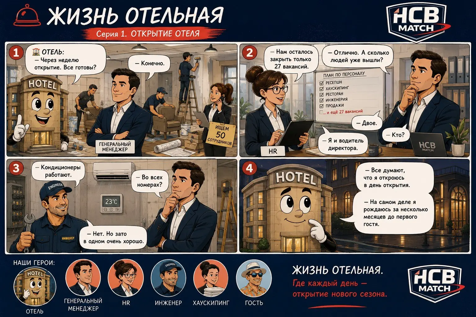 Есть особый период в жизни любого отеля — последние недели перед открытием.
В этот момент все говорят:
— «Мы готовы» | Сетка — социальная сеть от hh.ru