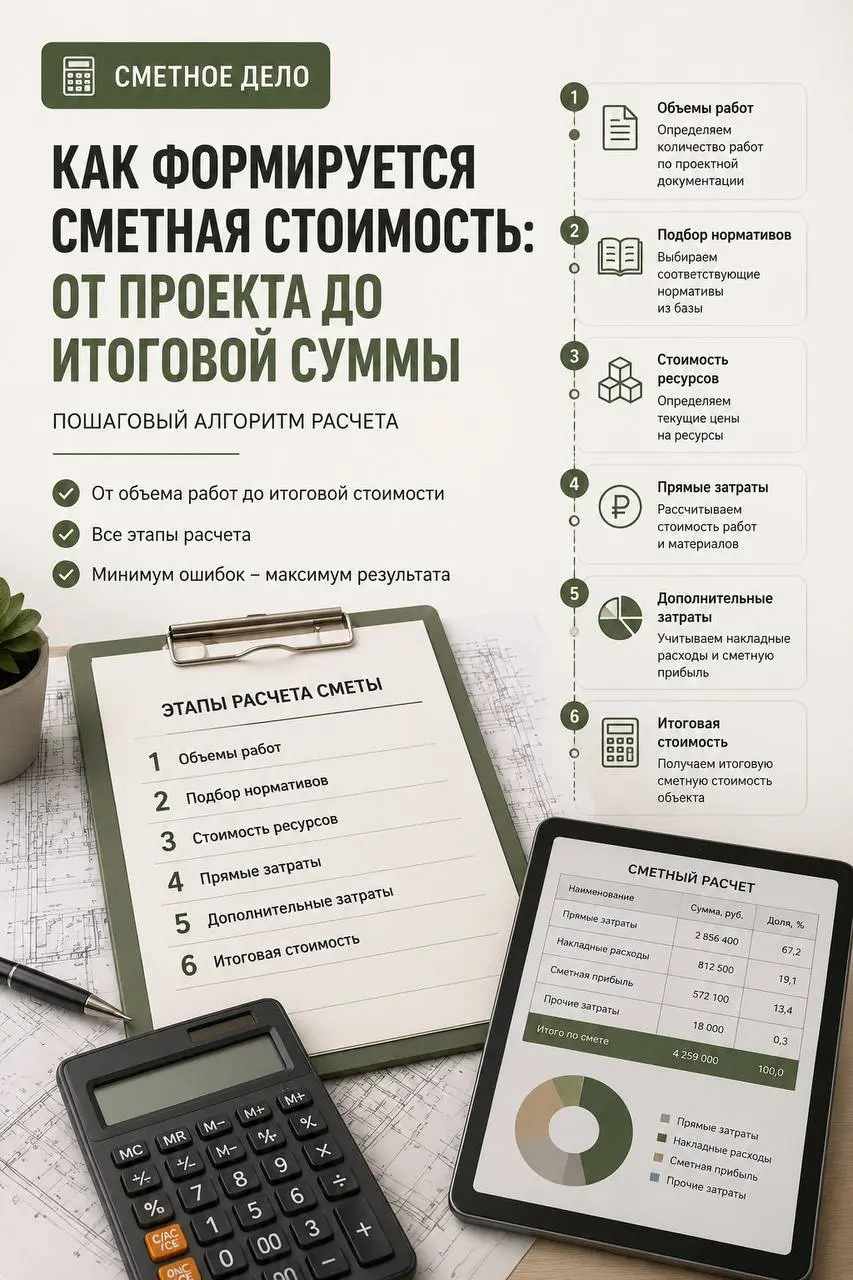 Как формируется сметная стоимость: от проекта до итоговой суммы
Многие считают, что сметная стоимость — это просто сумма цен на материалы, зарплату рабочих и аренду техники | Сетка — социальная сеть от hh.ru