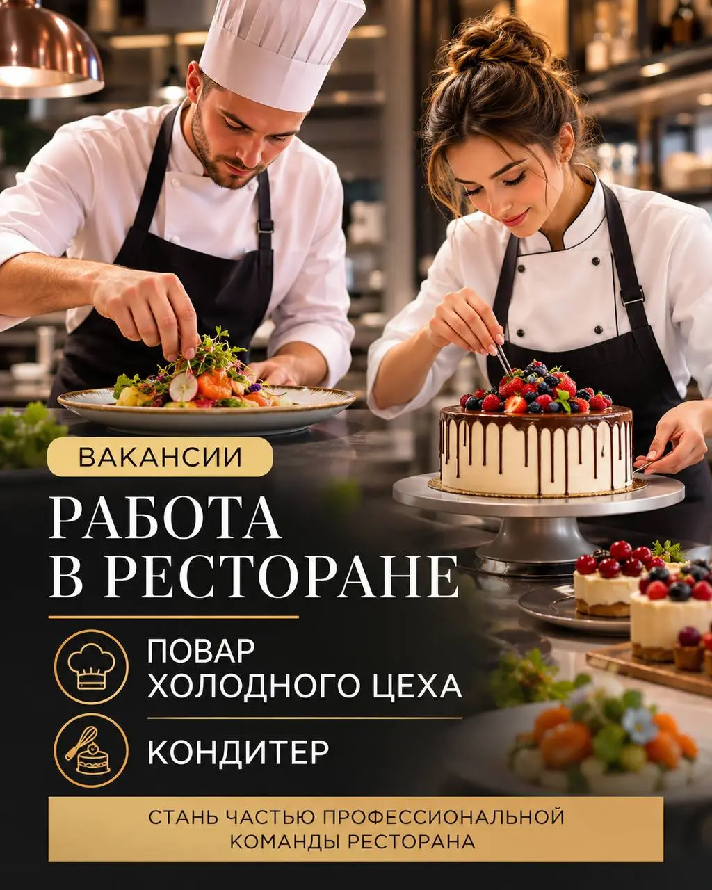 1️⃣ПОВАР ХОЛОДНОГО ЦЕХА,
2️⃣КОНДИТЕР
5 500₽/смена - 6 000₽/смена
Ресторан
• Жуковка
• Рестораны/Кафе
• +79055499934
Полное описание вакансии размещено в Телеграм и Макс | Сетка — социальная сеть от hh.ru
