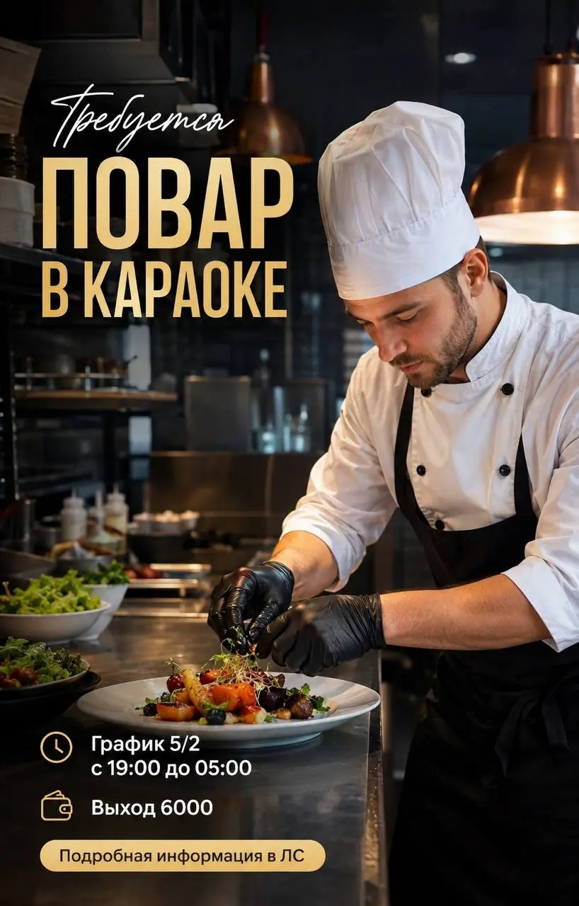 ПОВАР
От 6 000₽/смена
Караоке
• Москва, м. Лубянка
• Рестораны/Кафе
• @MARMALADE26
Полное описание вакансии размещено в Телеграм и Макс. Переходите по ссылке в закрепленном сообщении | Сетка — социальная сеть от hh.ru