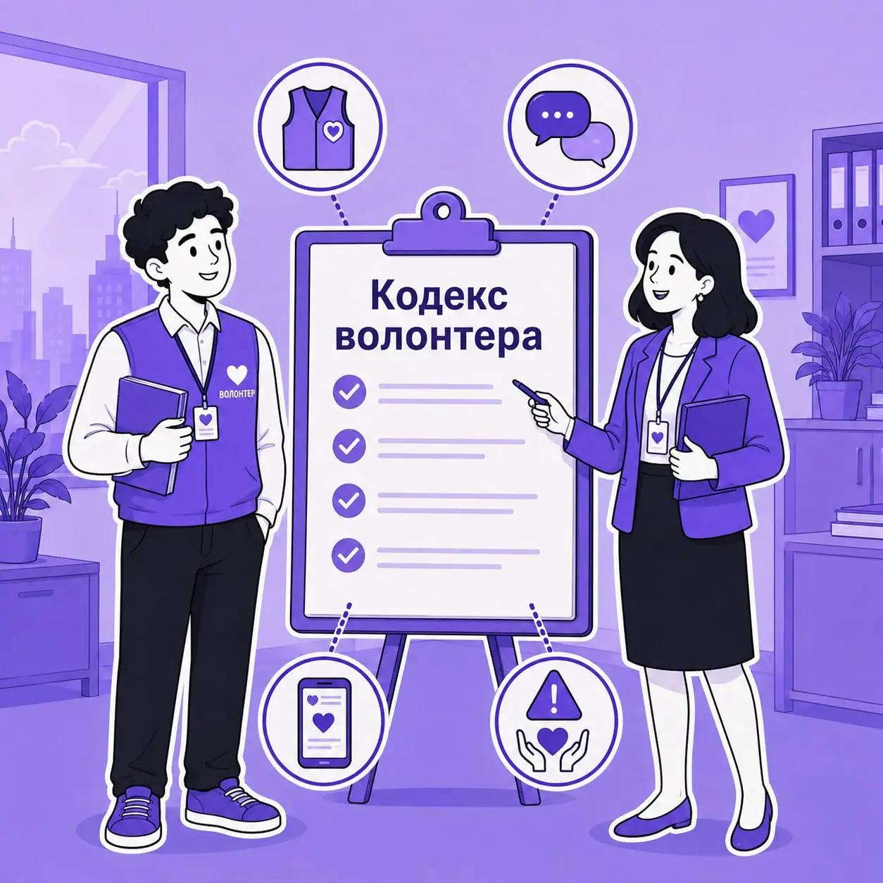 ✏️ Добрые дела тоже требуют правил. Что прописать в Кодексе волонтера
Корпоративный волонтер на проекте представляет не только себя | Сетка — социальная сеть от hh.ru
