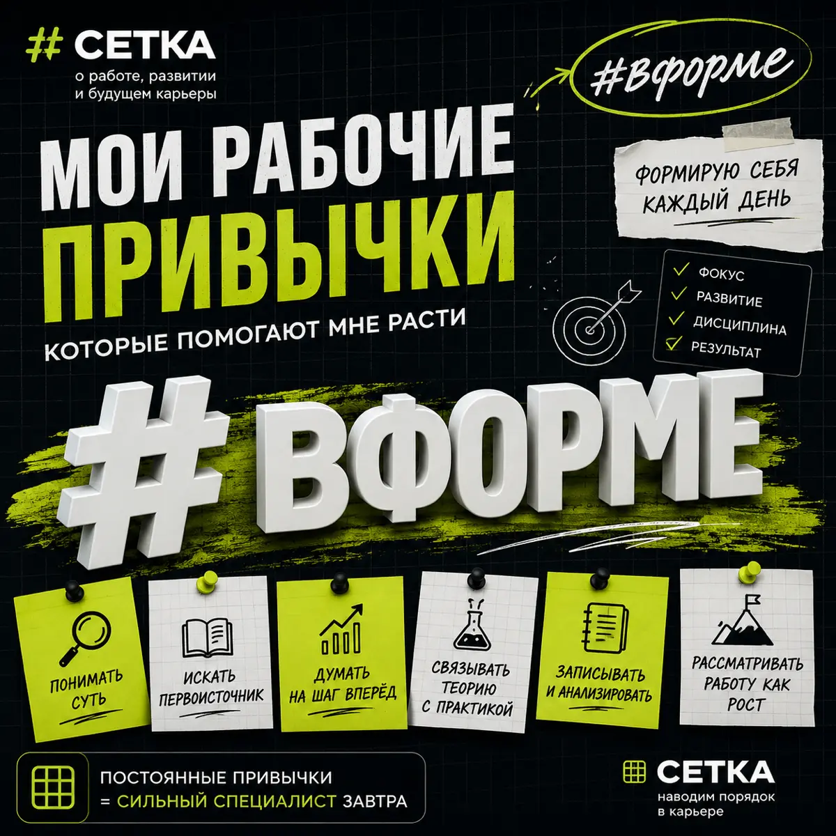 Мои рабочие привычки, которые помогают мне расти #вформе | Сетка — социальная сеть от hh.ru