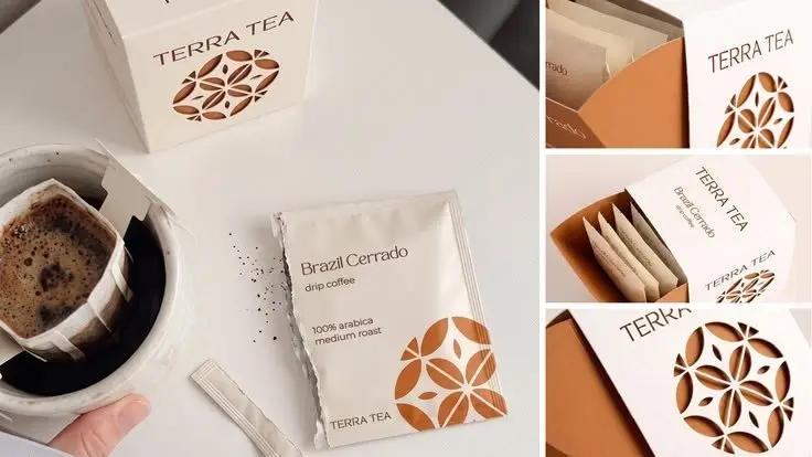 Кстати помимо сайтов я занимаюсь и брендингом.
Один из свежих проектов — Terra Tea, который мы сделали вместе с Алиной | Сетка — социальная сеть от hh.ru