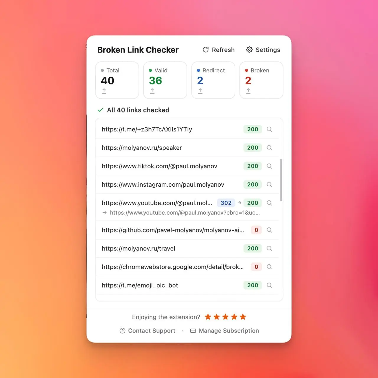 Количество пользователей моего Broken Links Checker стремительно приближается к 4000, а значит по планам пора экспериментировать с монетизацией
Начал делать пейвол, и думаю, что через недельку максиму... | Сетка — социальная сеть от hh.ru