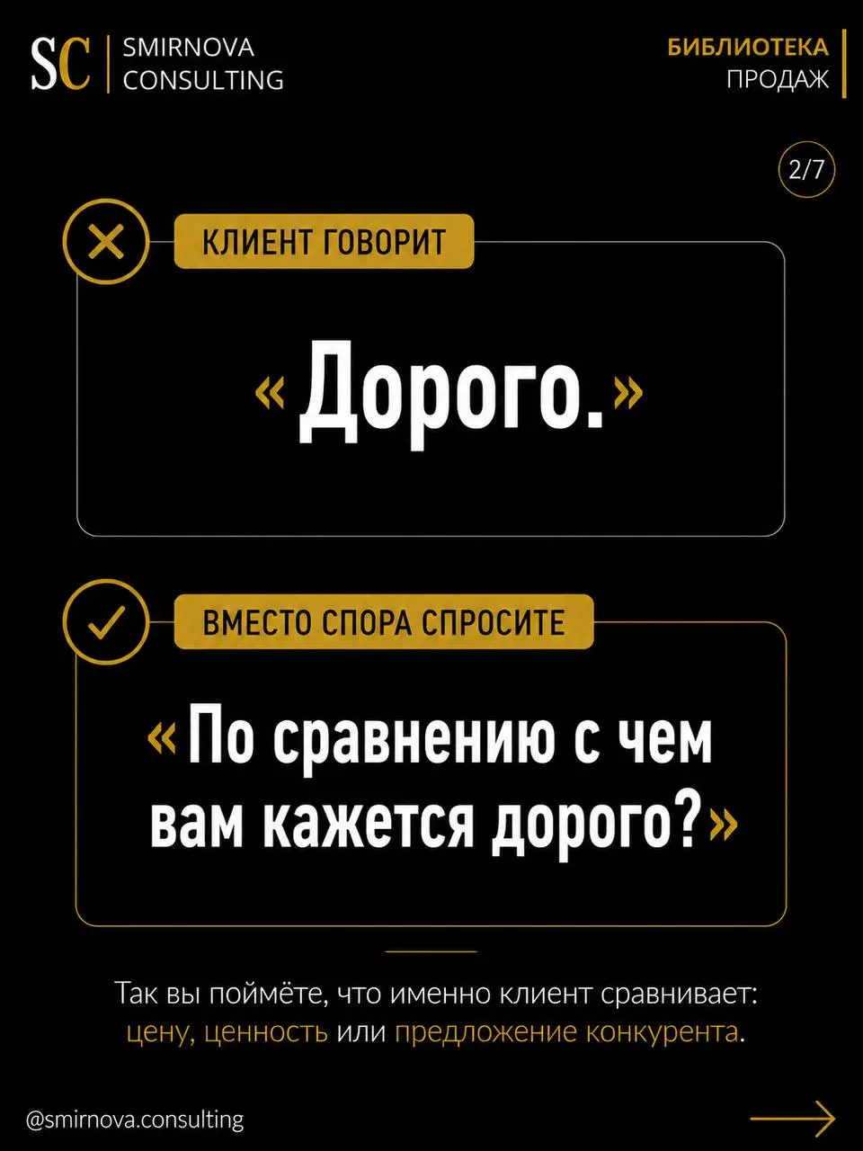 Клиент говорит «дорого», «я подумаю», «нет времени», «посмотрю другие варианты»?
Большинство менеджеров в этот момент начинают либо спорить, либо оправдываться, либо отпускать клиента | Сетка — социальная сеть от hh.ru