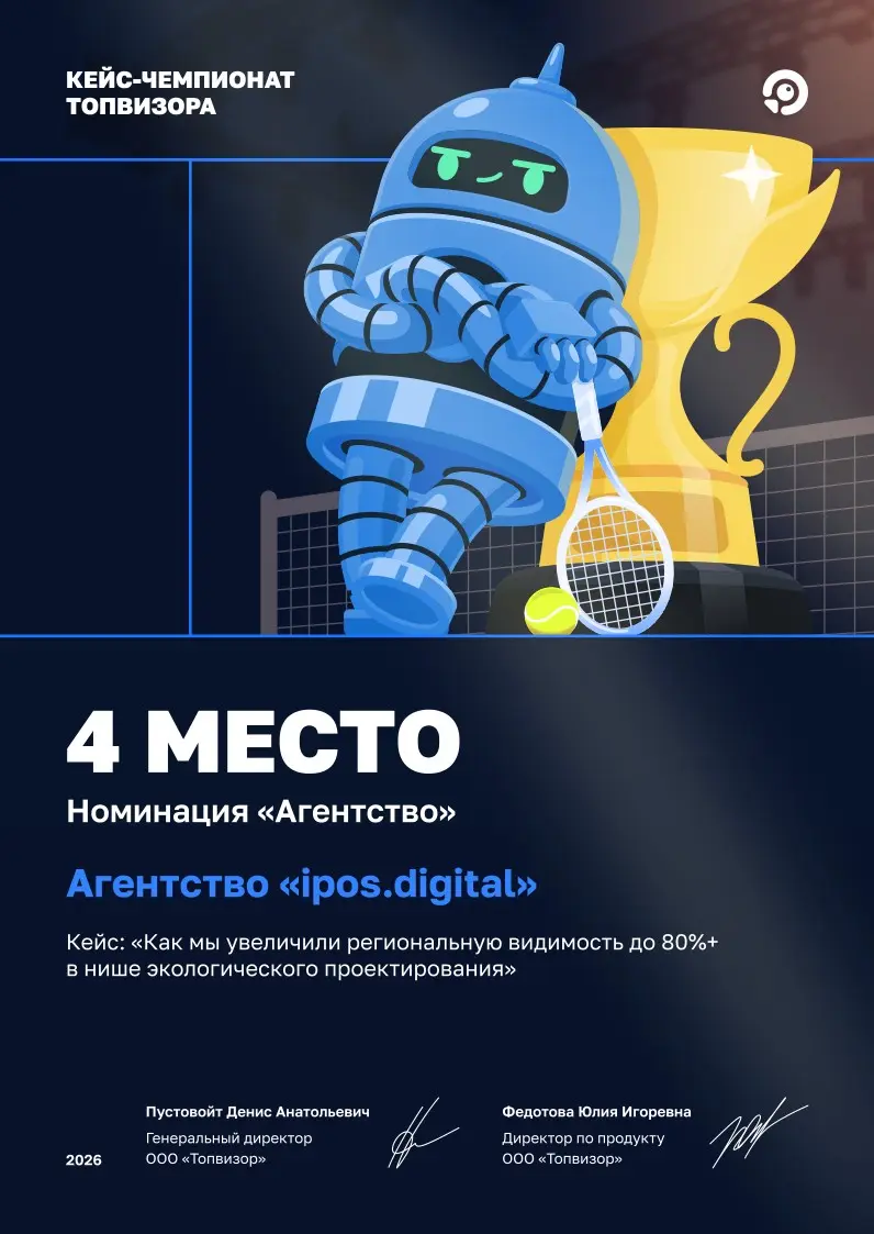 SEO-кейс ipos.digital занял 4-е место в чемпионате Топвизора | Сетка — социальная сеть от hh.ru