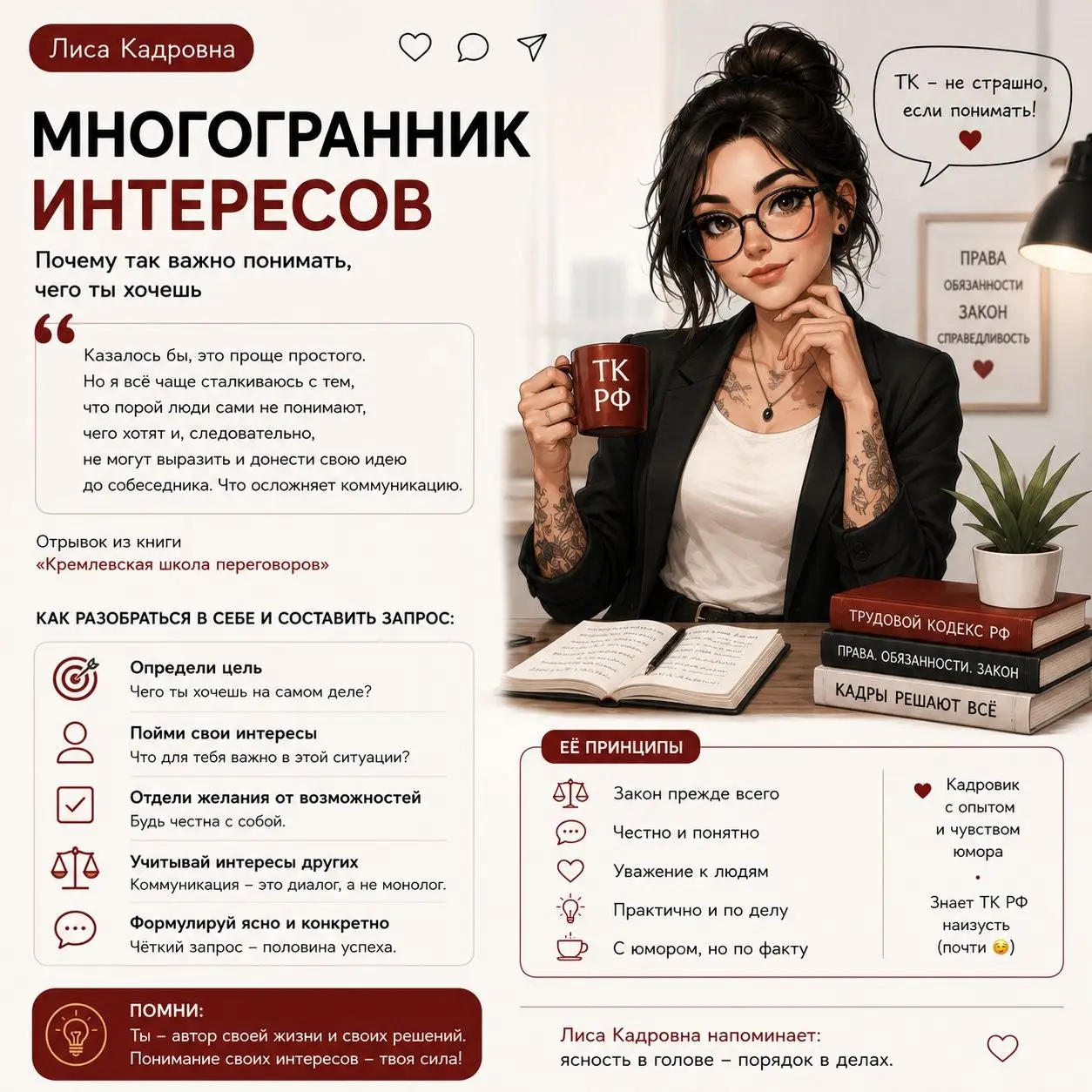 А ТЫ ТОЧНО ЗНАЕШЬ, ЧЕГО ХОЧЕШЬ?
Иногда мы вступаем в разговор уже с готовым требованием:
«Хочу больше денег».
«Хочу, чтобы меня поняли».
«Хочу, чтобы он изменился».
«Хочу другие условия» | Сетка — социальная сеть от hh.ru