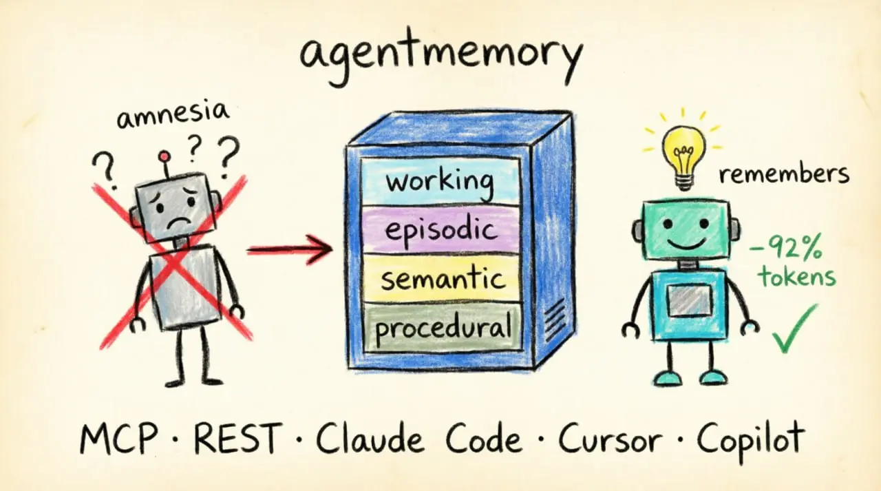 https://github.com/rohitg00/agentmemory
agentmemory — это локальный сервер долгосрочной памяти для ИИ-ассистентов разработчика (Claude Code, Cursor, GitHub Copilot CLI и др.) | Сетка — социальная сеть от hh.ru