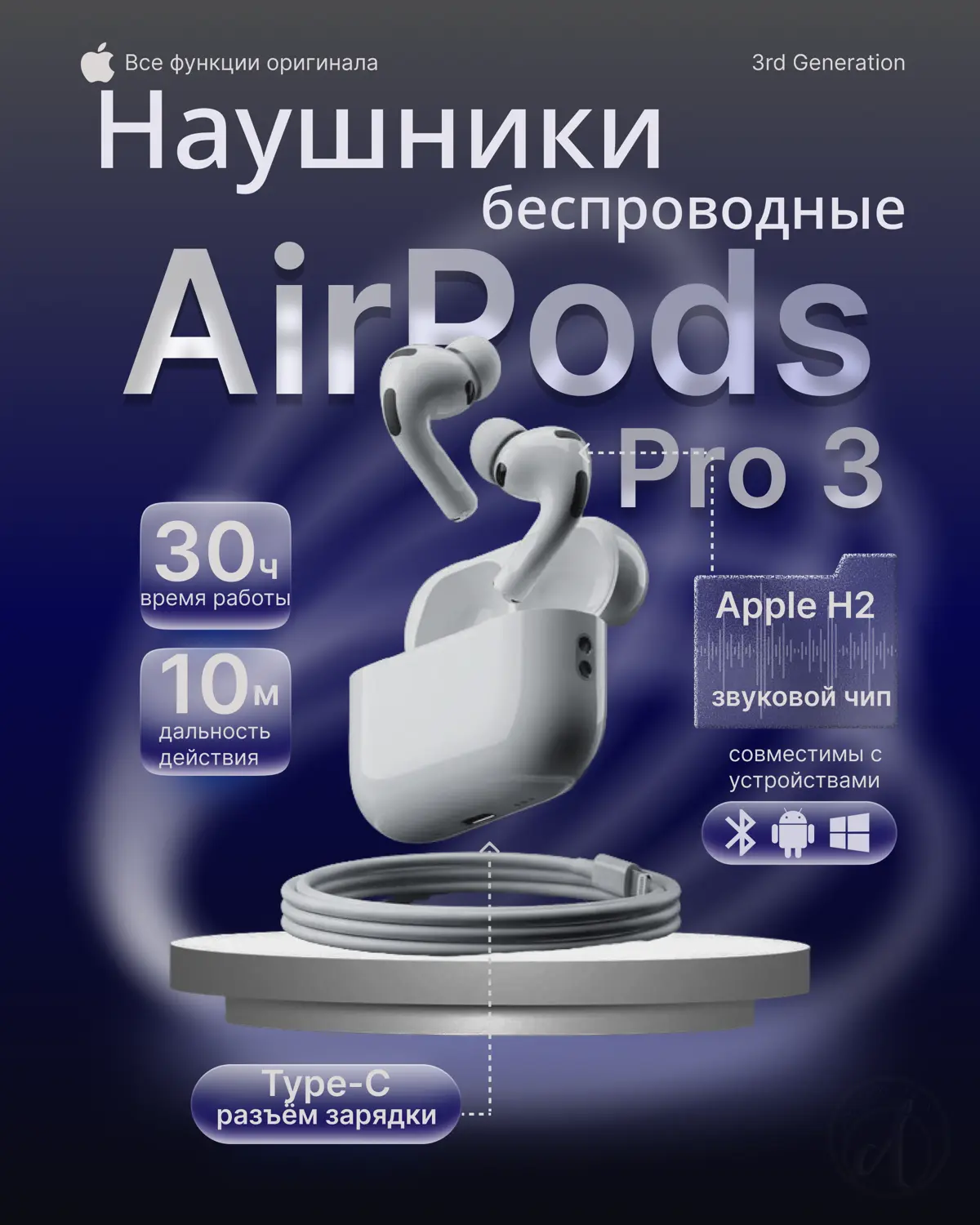⎯⎯⎯⎯⎯⎯⎯⎯⎯⎯
🎧 Как я создавала эту карточку:
Когда нужно было сделать продающую обложку для беспроводных наушников AirPods Pro 3, я пошла по проверенному пути | Сетка — социальная сеть от hh.ru