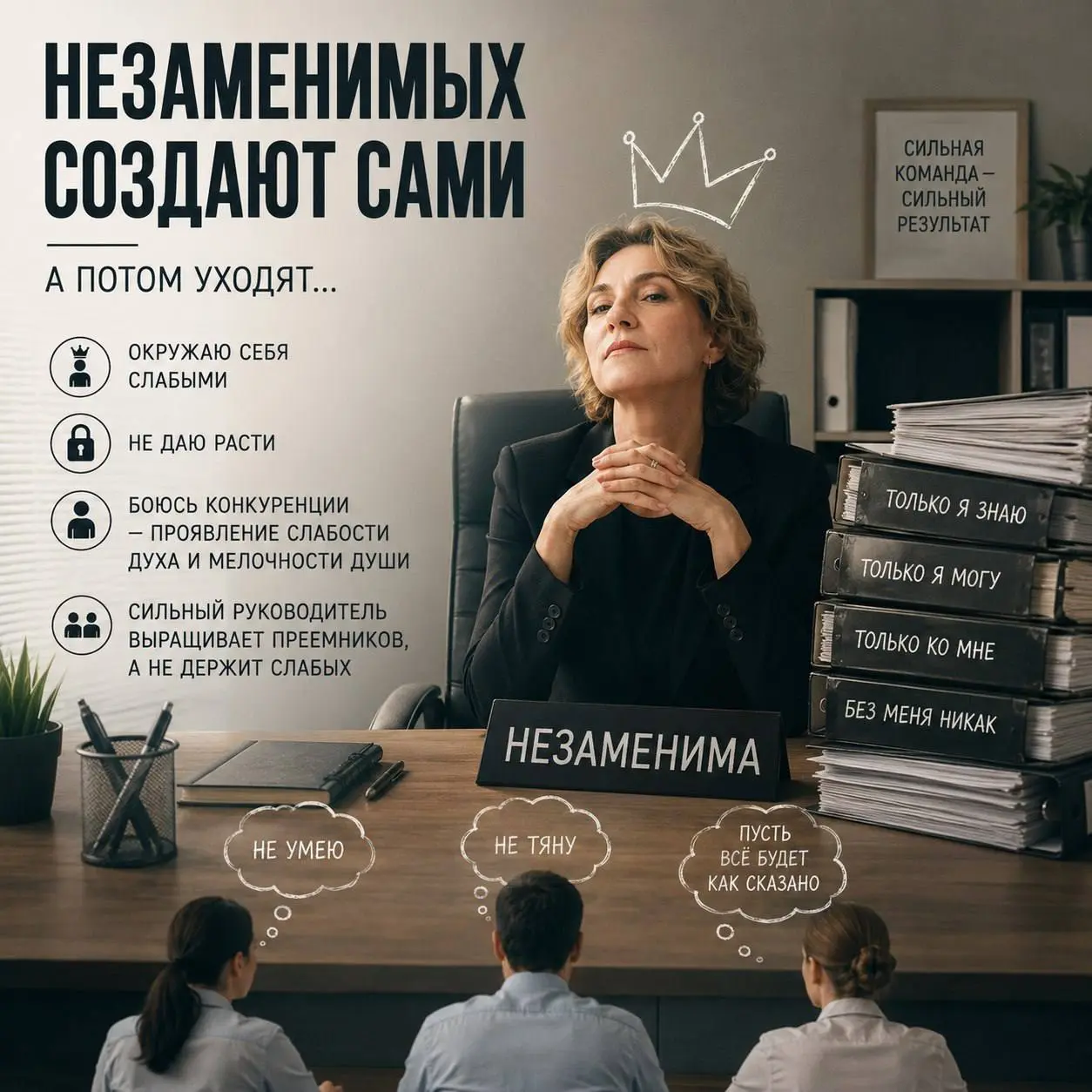 HR-кейс
Главный бухгалтер. В подчинении 9 человек.
В какой-то момент она принимает решение уйти на пенсию. Собственнику срочно приходится искать нового главного бухгалтера | Сетка — социальная сеть от hh.ru