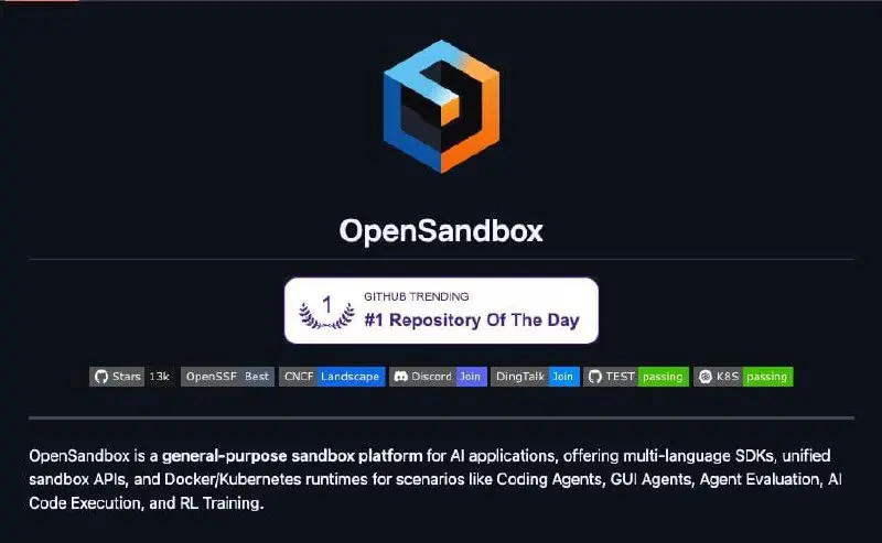 На первое место в трендах GitHub вышел OpenSandbox — платформа песочниц для ИИ-агентов от Alibaba | Сетка — социальная сеть от hh.ru