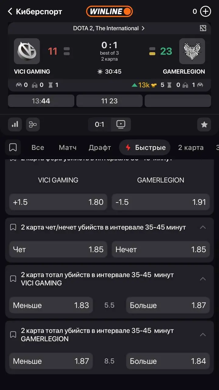 📱WINLINE обновил продукт в кибере и промит пабстомп в Делимобиле!
БК выкатила серию апдейтов:

3-й сезон WINPASS
ставки на драфты Dota 2 — впервые в РУ-беттинге (скрин 1)
виджет и ставки на интервалы ... | Сетка — социальная сеть от hh.ru