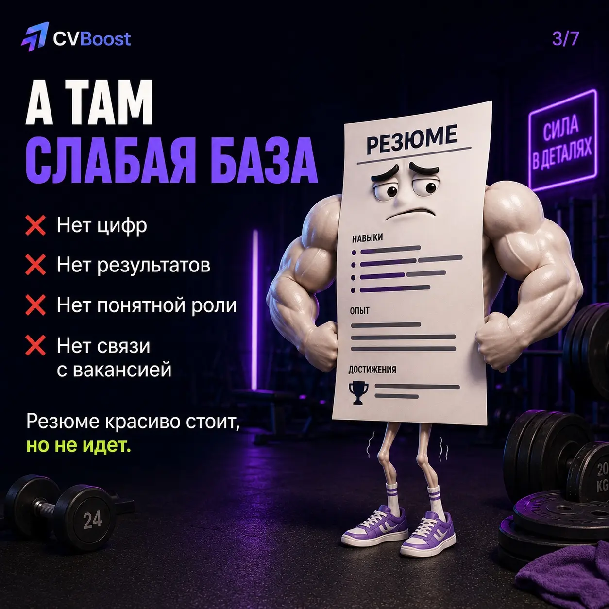 Ваше резюме перекачало бицепс, но забыло ноги 🏋️‍♂️ | Сетка — социальная сеть от hh.ru