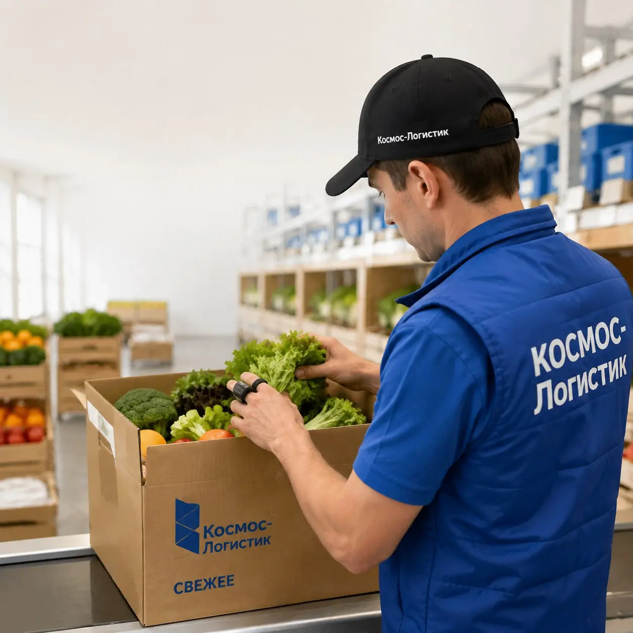 Склад для онлайн-торговли продуктами
Зонируйте склад по температуре. Для еды важна скорость: мы в Космос Логистик выгружаем паллет за 5 минут от 140 ₽, а храним от 25 ₽/сутки | Сетка — социальная сеть от hh.ru