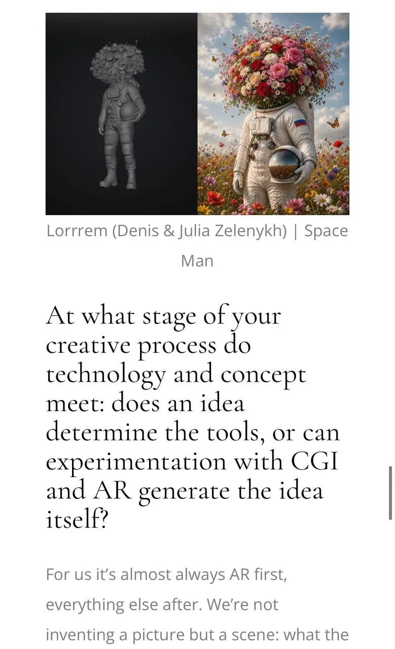 С Юлей дали интервью Visual Art Journal. ☺️
Интервью по ссылке: https://visualartjournal.com/2026/08/10/lorrrem-denis-julia-zelenykh/ | Сетка — социальная сеть от hh.ru