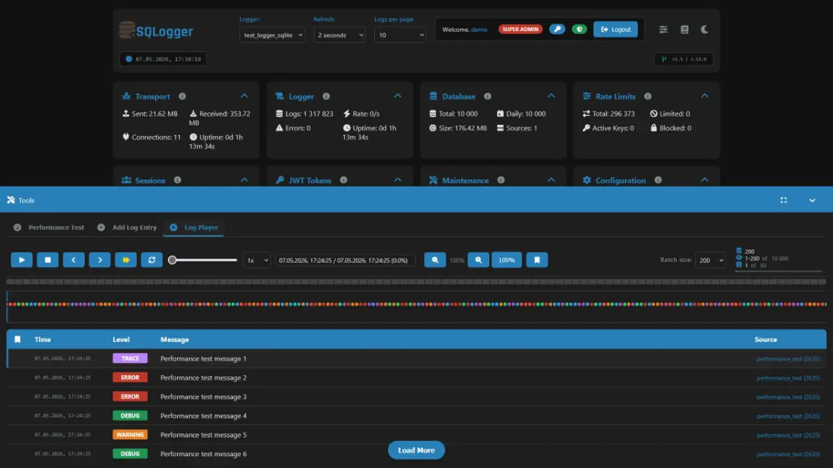 SQLogger - фронтенд возможности | Сетка — социальная сеть от hh.ru