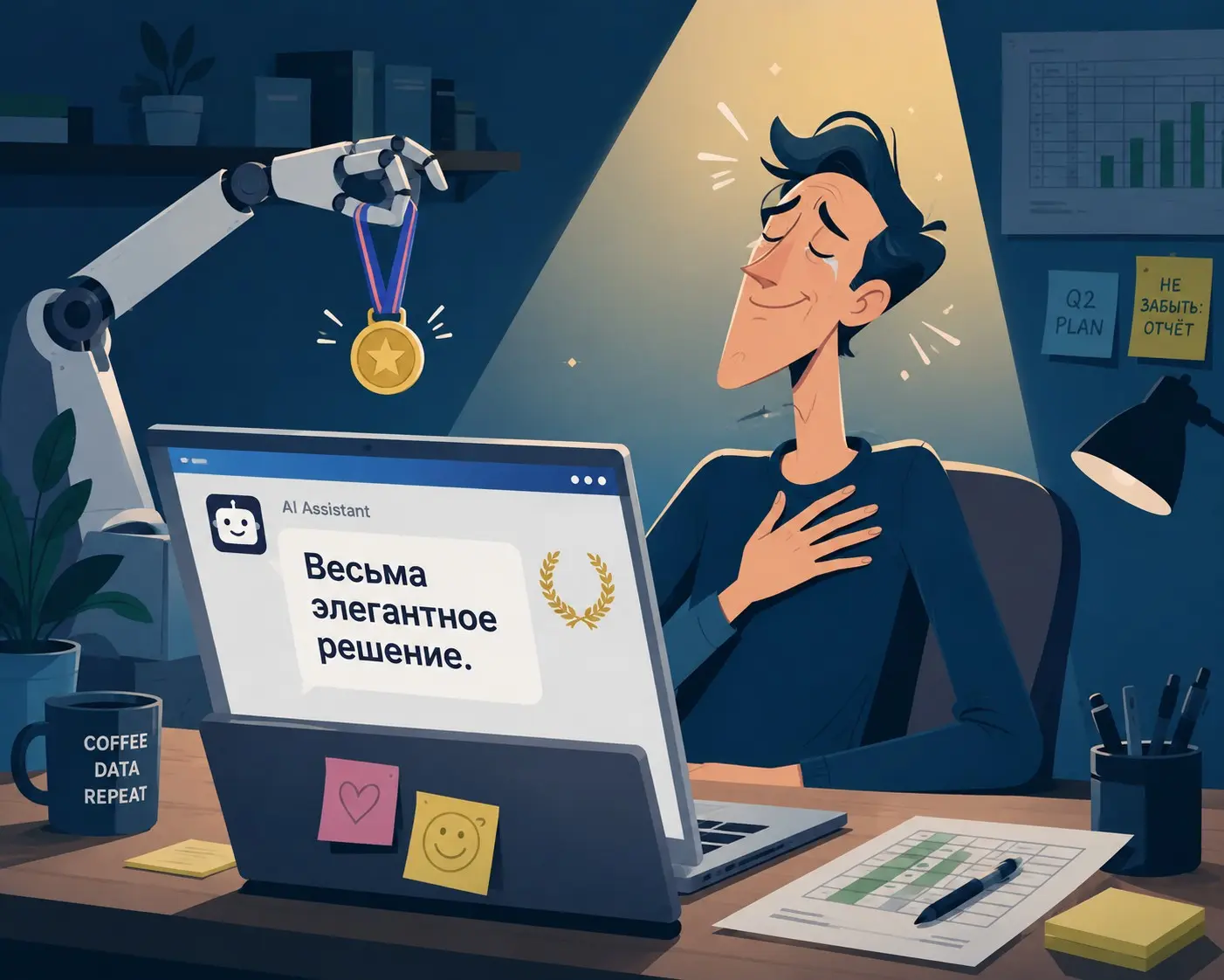 💰 Кадр №29: Похвала от AI стала новой валютой KPI | Сетка — социальная сеть от hh.ru