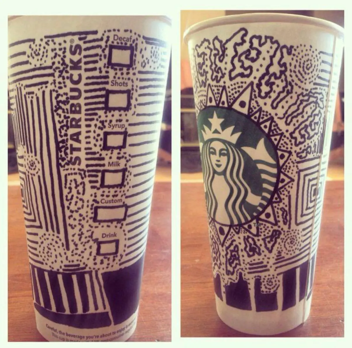 Один из первых больших UGC-кейсов Starbucks начался… с обычного белого стаканчика.
Люди сами начали рисовать на стаканах Starbucks - а потом фотографировать их и выкладывать в соцсети | Сетка — социальная сеть от hh.ru