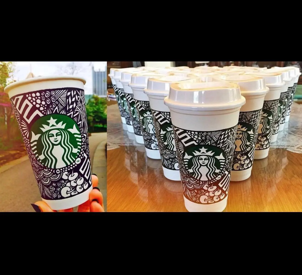 Один из первых больших UGC-кейсов Starbucks начался… с обычного белого стаканчика.
Люди сами начали рисовать на стаканах Starbucks - а потом фотографировать их и выкладывать в соцсети | Сетка — социальная сеть от hh.ru