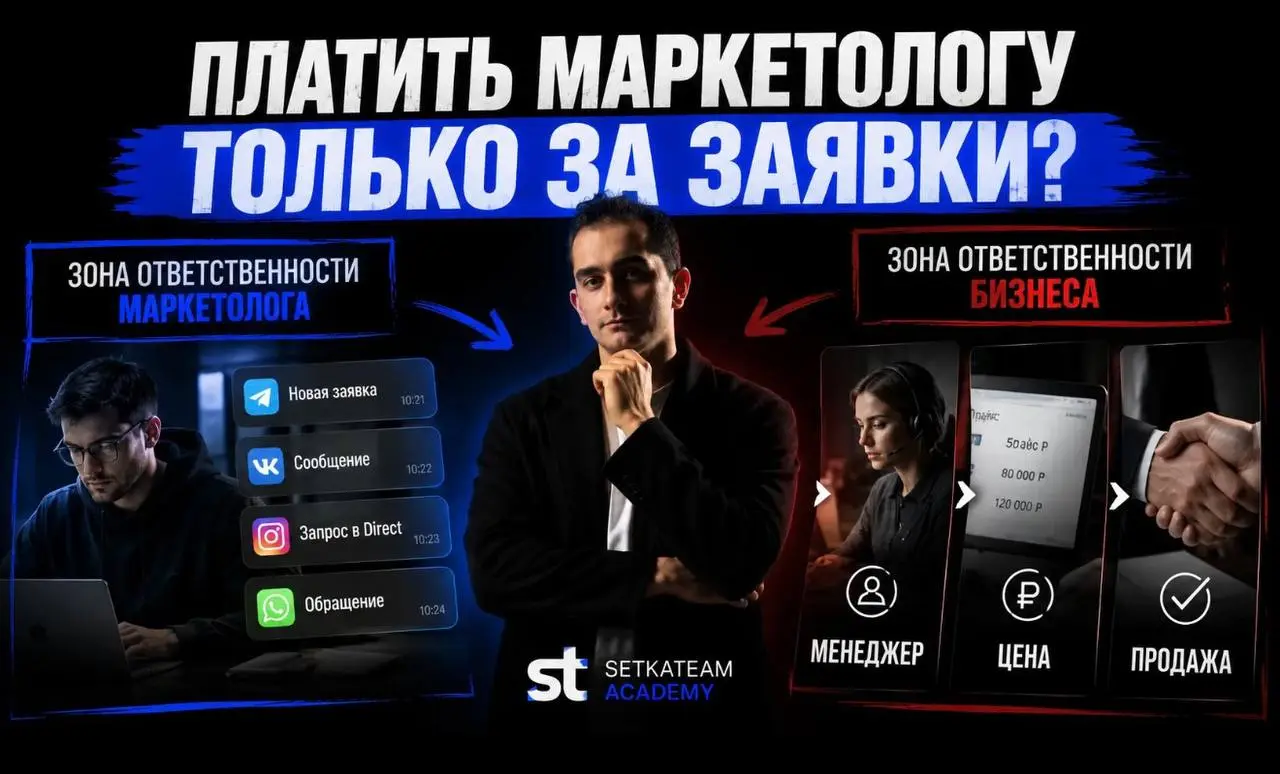 Почему оплата маркетолога только за заявки почти всегда заканчивается спором
Собственнику такая модель кажется честной: есть заявки — платим, нет заявок — не платим | Сетка — социальная сеть от hh.ru