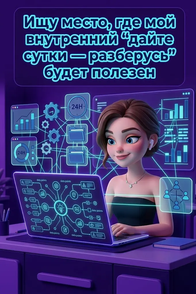 Всем привет!
Меня зовут Ольга, и знаете, мне сейчас очень хочется зайти в какой-нибудь интересный проект.
Я занимаюсь наймом уже 4 года | Сетка — социальная сеть от hh.ru