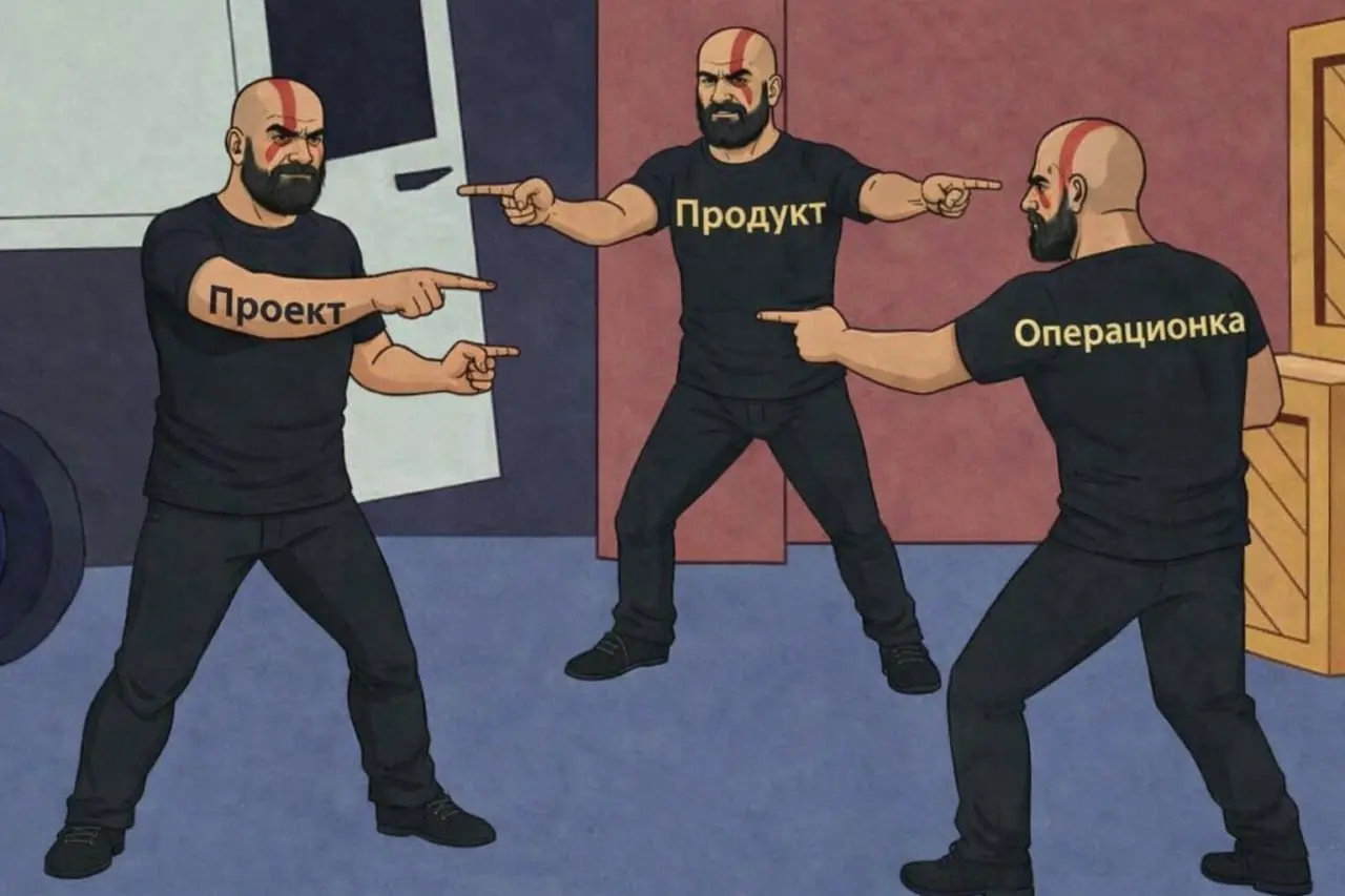 🎯 Проект, Продукт и Операционка
Или почему "запустили проект" — это странная фраза
На встречах часто слышу:
— Мы запустили проект нового сайта!
— Наш проект системы доставки работает уже 3 года!
— Про... | Сетка — социальная сеть от hh.ru