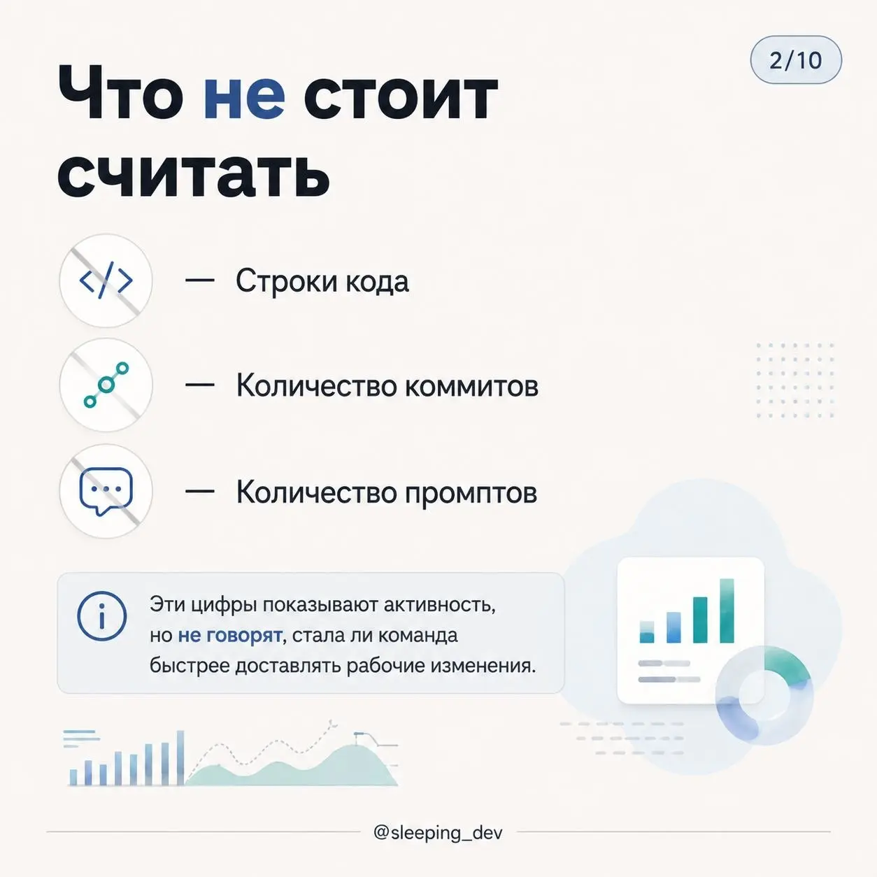 Как измерять продуктивность AI в разработке
Не строками кода.
Не количеством коммитов.
И точно не количеством промптов | Сетка — социальная сеть от hh.ru