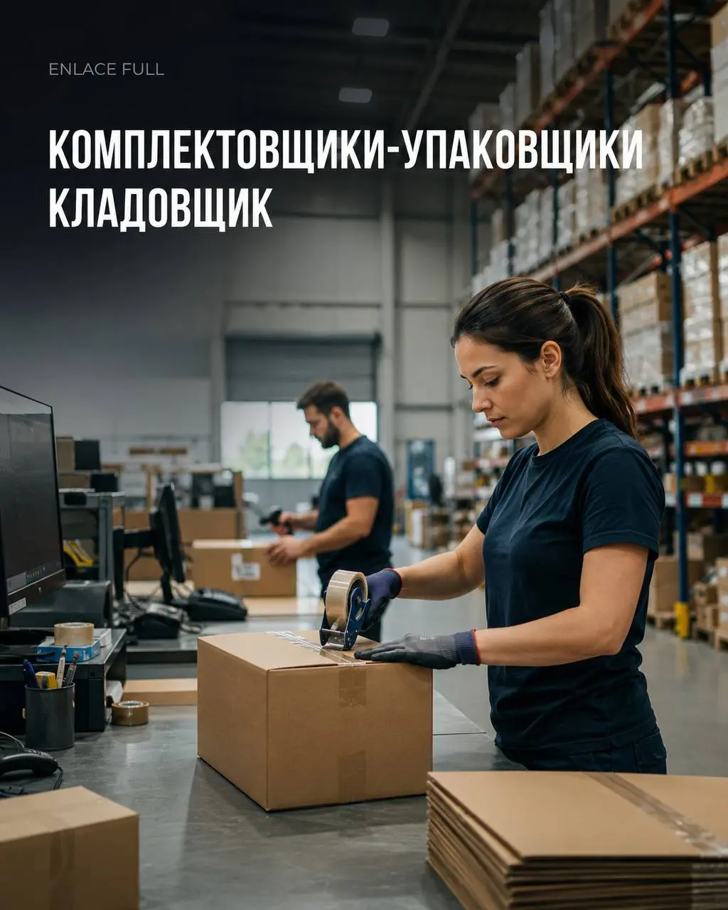 1️⃣КОМПЛЕКТОВЩИК-УПАКОВЩИК,
2️⃣КЛАДОВЩИК
65 000₽ - 120 000₽
ENLACE FULL
• Москва, м | Сетка — социальная сеть от hh.ru