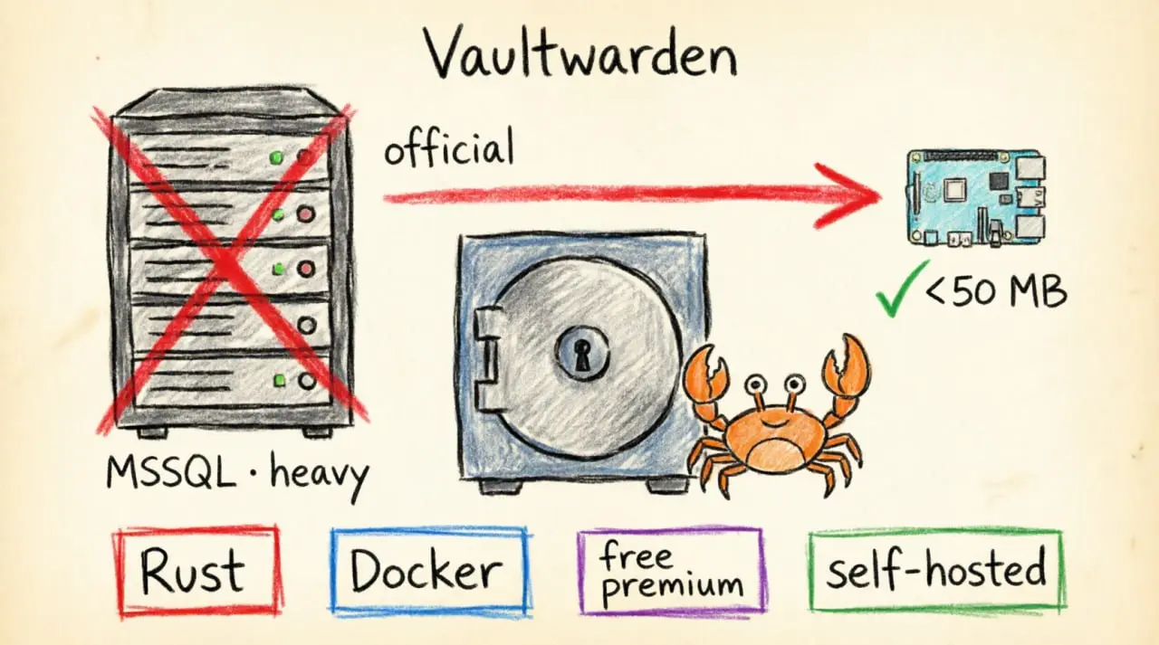 https://github.com/dani-garcia/vaultwarden
Неофициальный бесплатный сервер для менеджера паролей, написанный на языке Rust | Сетка — социальная сеть от hh.ru
