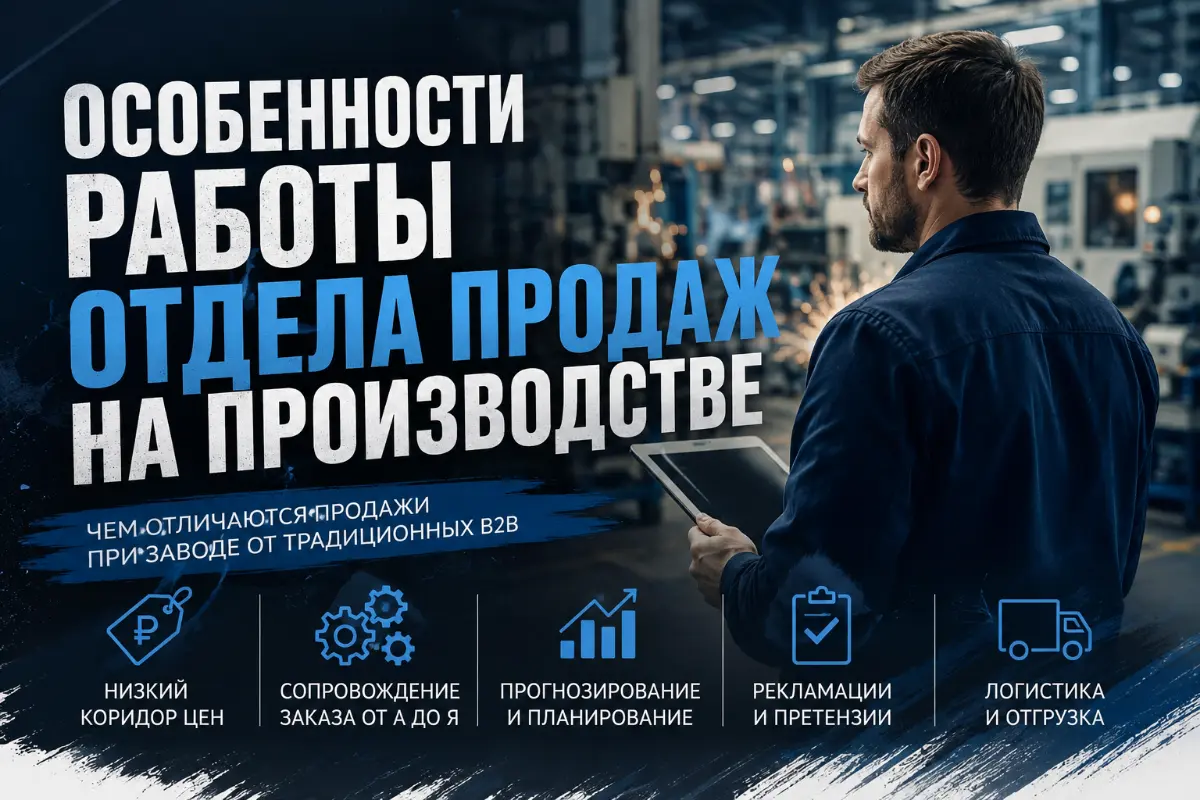 Особенности работы отдела продаж на производстве | Сетка — социальная сеть от hh.ru