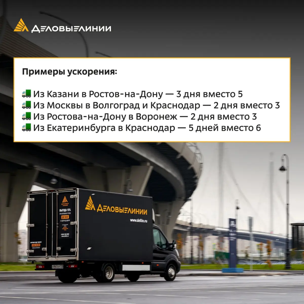 🤝 За каждым достижением компании стоят люди
Пресс-центр «Деловых Линий» сообщил, что компания сократила сроки доставки грузов почти по 3 000 направлений: clck | Сетка — социальная сеть от hh.ru