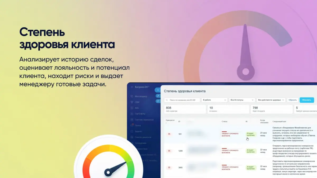 Как AI считает «здоровье» клиентав Битрикс24 | Сетка — социальная сеть от hh.ru