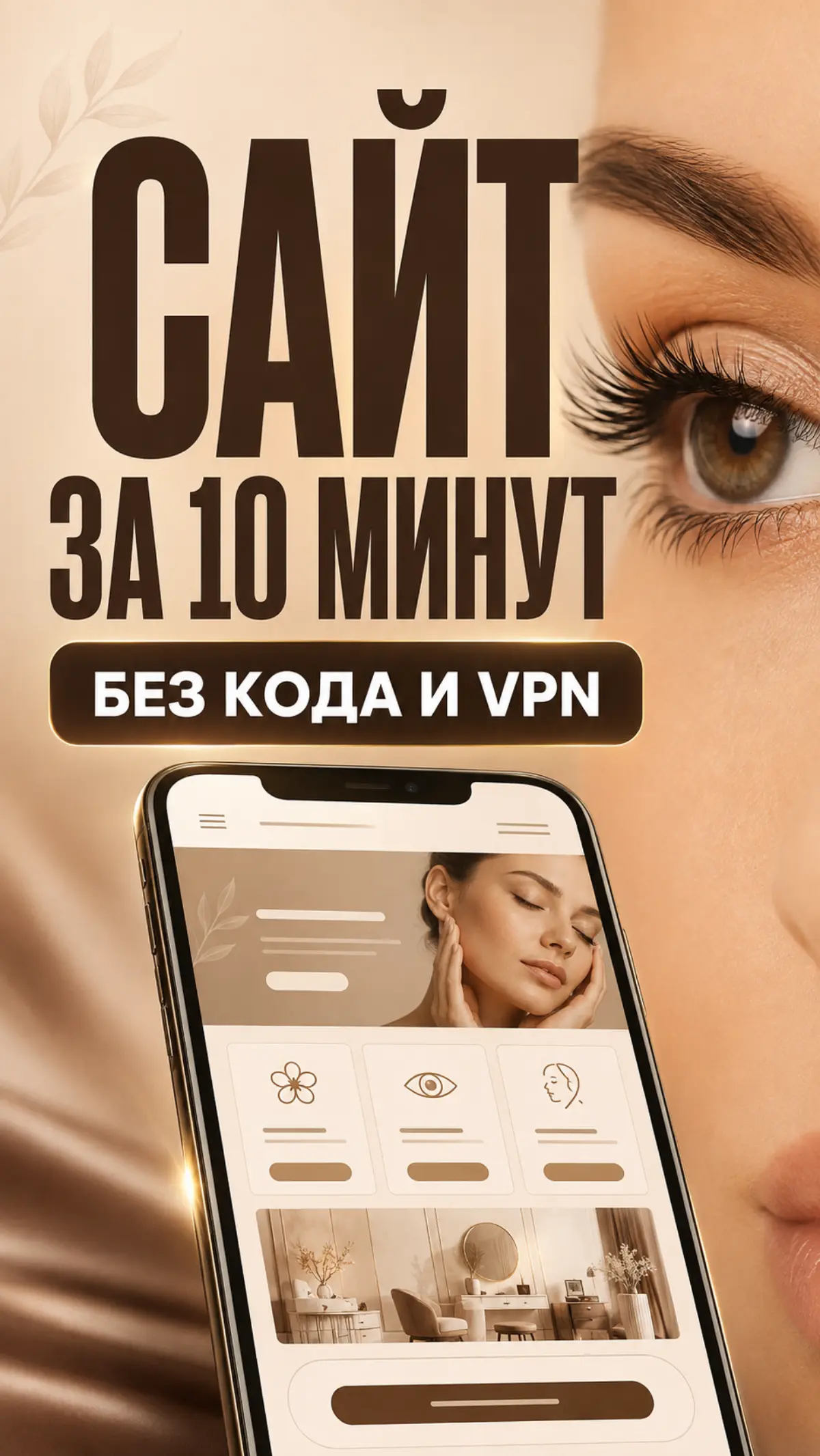 Создал сайт для студии красоты — без программирования и VPN. | Сетка — социальная сеть от hh.ru