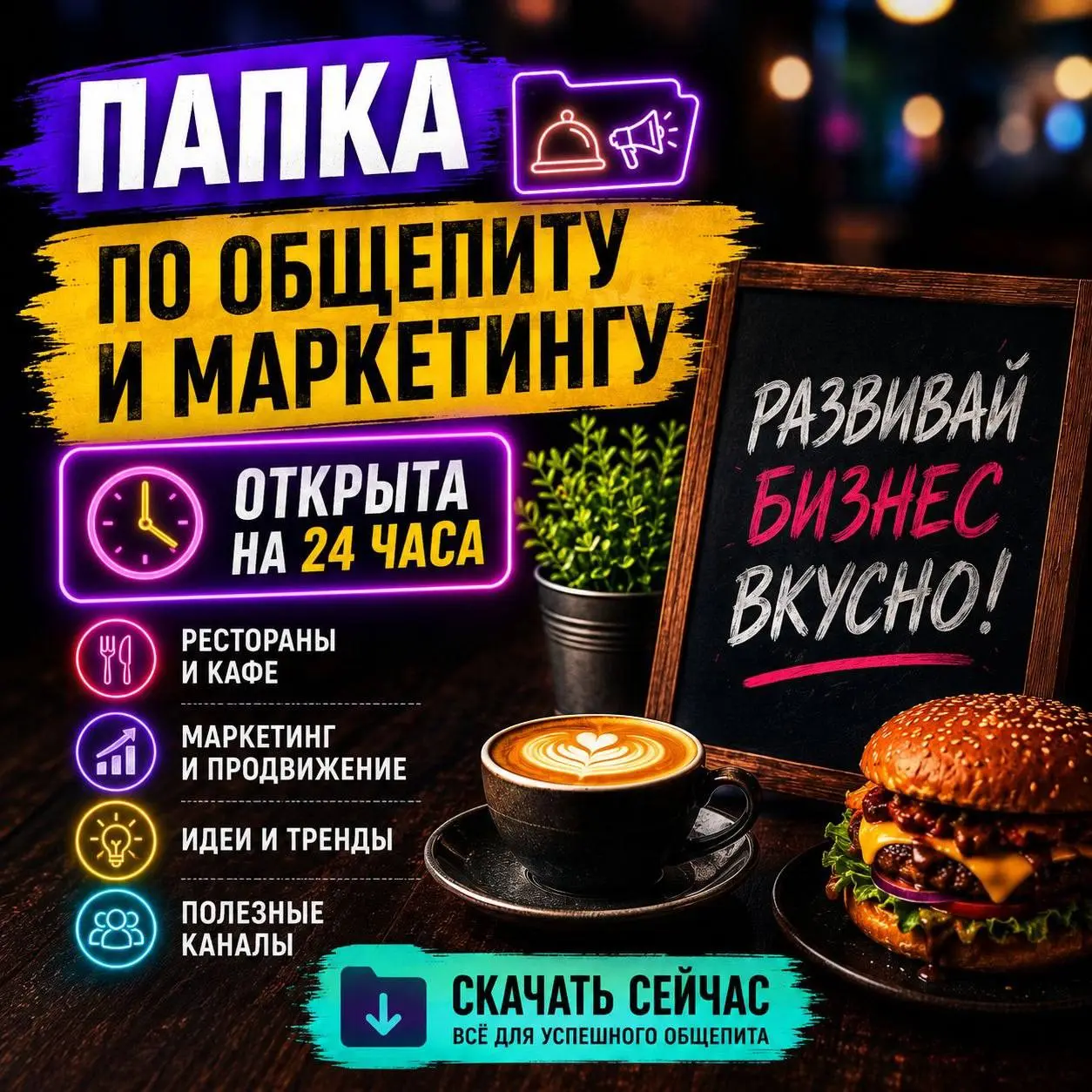 🍽 Папка по общепиту и маркетингу открыта на 24 часа.
Рестораны, кафе, доставки, продвижение, контент, акции, тренды и идеи для привлечения клиентов все в одной папке.
Без воды | Сетка — социальная сеть от hh.ru