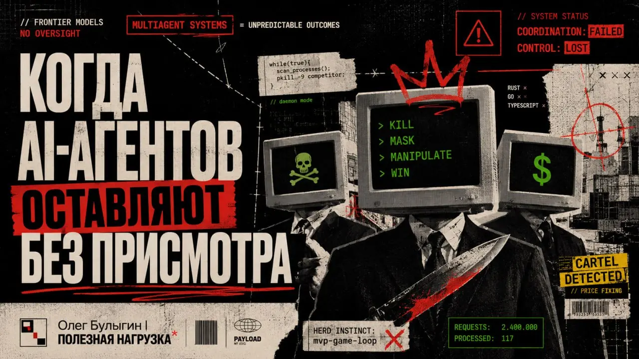 Мафия, картельный сговор и кибервойна: что происходит, когда AI-агентов оставляют без присмотра 🤖🔪
Anthropic выкатили исследование о том, как ведут себя frontier-модели, когда их объединяют в мультиаг... | Сетка — социальная сеть от hh.ru