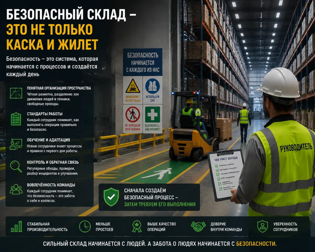 Безопасный склад — это не только каска и жилет. | Сетка — социальная сеть от hh.ru