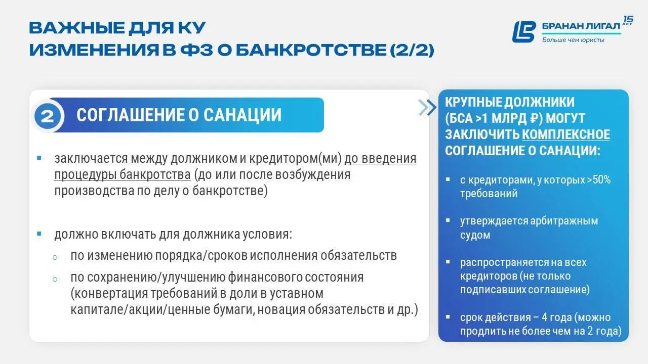 🛎 Важные для КУ изменения в ФЗ о банкротстве
26.07.26 года были приняты изменения в закон о банкротстве, в т.ч.:
1️⃣ Появляется новая процедура – реструктуризация | Сетка — социальная сеть от hh.ru