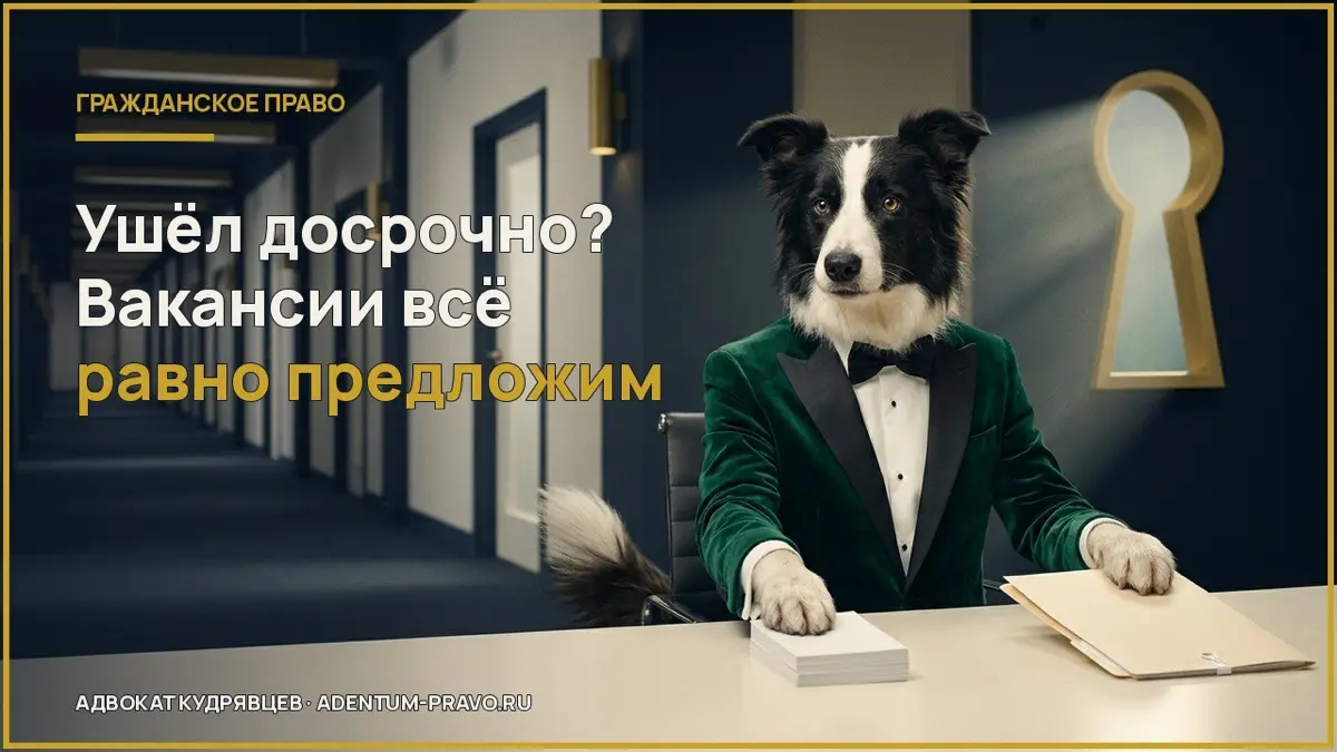 Досрочное увольнение не отменяет вакансии при сокращении ⚖️
Минтруд России разъяснил: согласие сотрудника на досрочное увольнение при сокращении не отменяет обязанность предлагать вакансии до фактичес... | Сетка — социальная сеть от hh.ru