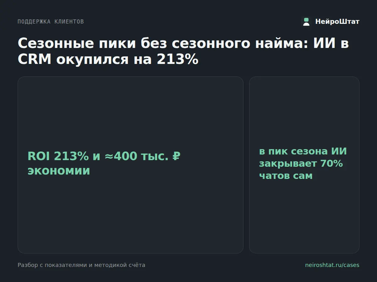 213% окупаемости: агент в CRM заменил сезонный найм | Сетка — социальная сеть от hh.ru