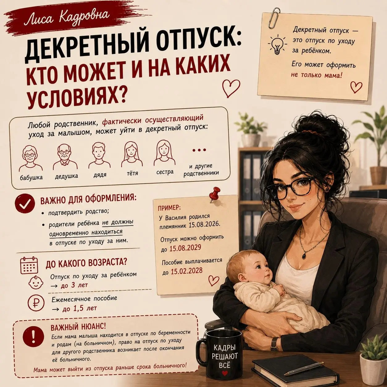Декретный отпуск | Сетка — социальная сеть от hh.ru