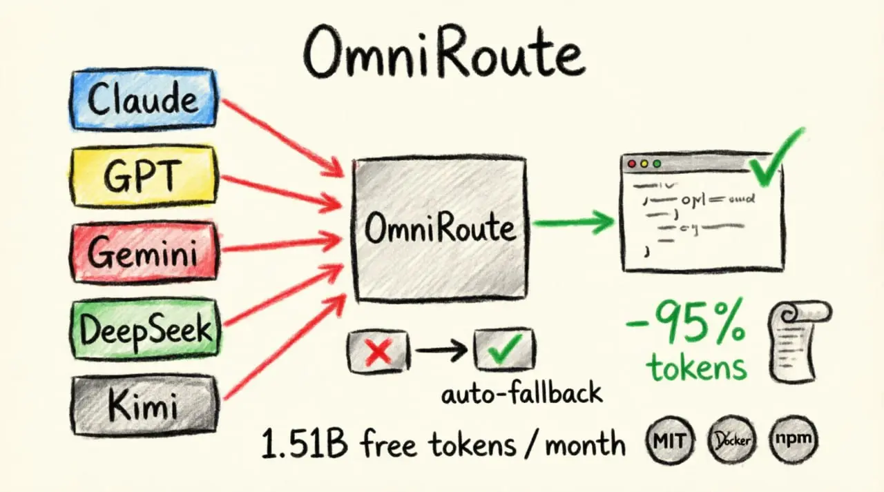 https://github.com/diegosouzapw/OmniRoute
Бесплатный локальный ИИ-шлюз (AI gateway) с открытым исходным кодом (лицензия MIT), созданный для разработчиков и интеграции в редакторы кода | Сетка — социальная сеть от hh.ru