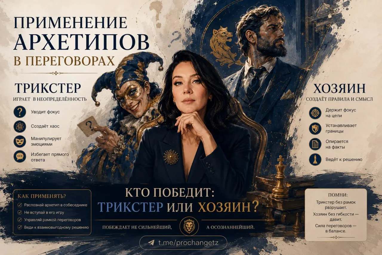 Трикстер в переговорах: когда собеседник играет не по правилам
Есть переговорщики, с которыми ты обсуждаешь условия | Сетка — социальная сеть от hh.ru