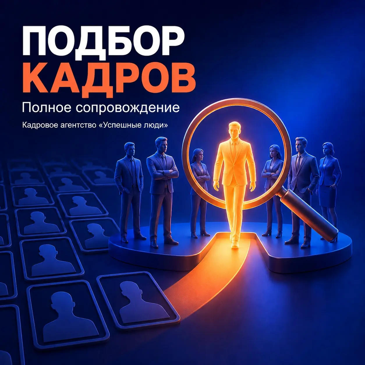 🎯 Кадровое агентство «Успешные люди» — к услугам вашего бизнеса
Берём на себя полный цикл подбора: от согласования требований к вакансии до выхода сотрудника и, при необходимости, введения в должность | Сетка — социальная сеть от hh.ru
