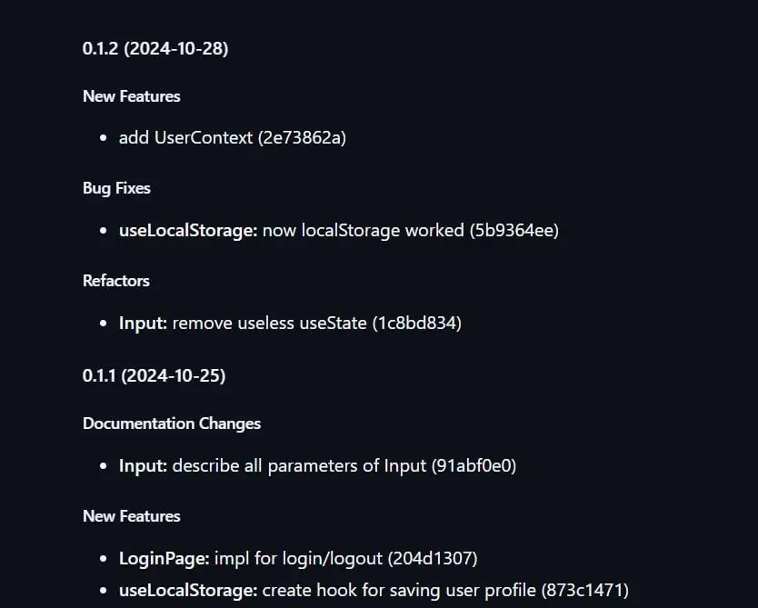 Пример генерации CHANGELOG.md:
npm i generate-changelog -g // скачивание утилиты generate-changelog
generate-changelog
Соглашение о коммитах (утилита только с ним работает) -
https://www | Сетка — социальная сеть от hh.ru